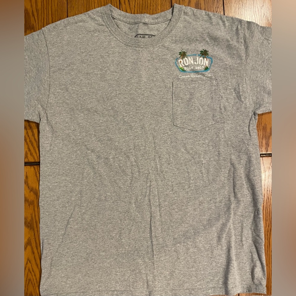 UNISEX Ron Jon Surf Shop, Graphic Tee, Cocoa Beach Fla, grey, size large - Picture 3 of 5